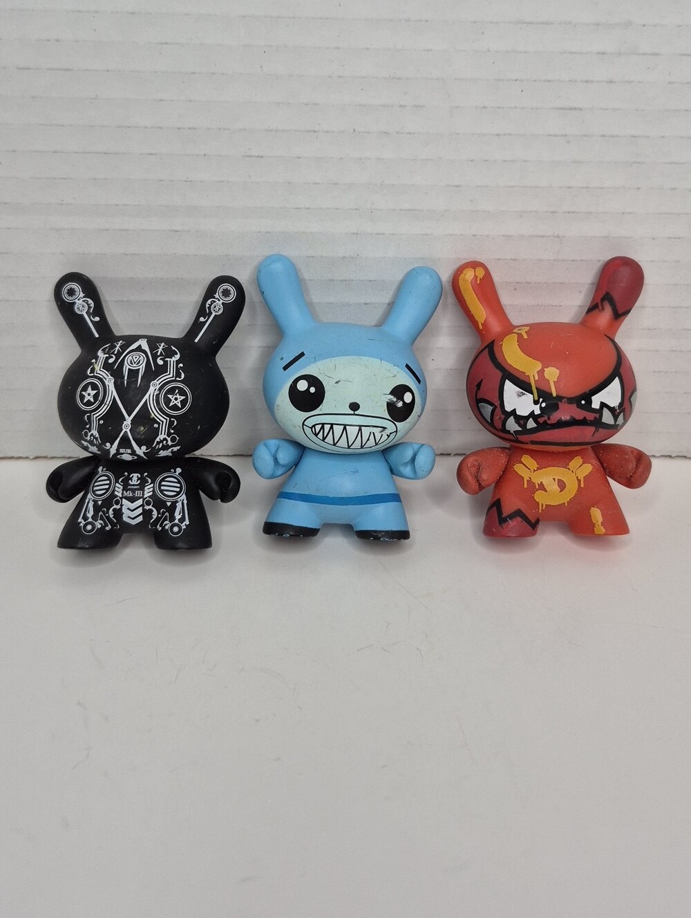 Kidrobot Dunny Lot of Three with Sharp Teeth As Shown Pre Owned VERY RARE